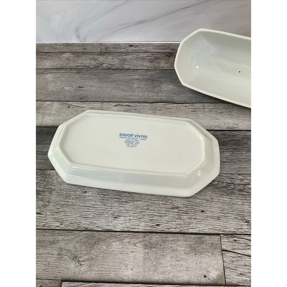 Savoir Vivre Madison Blanche Butter Dish with Knob Ceramic White